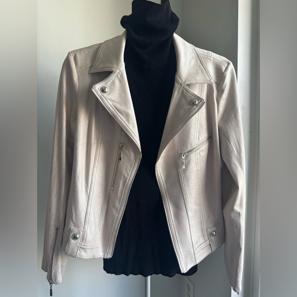 Women's Beige Leather Jacket